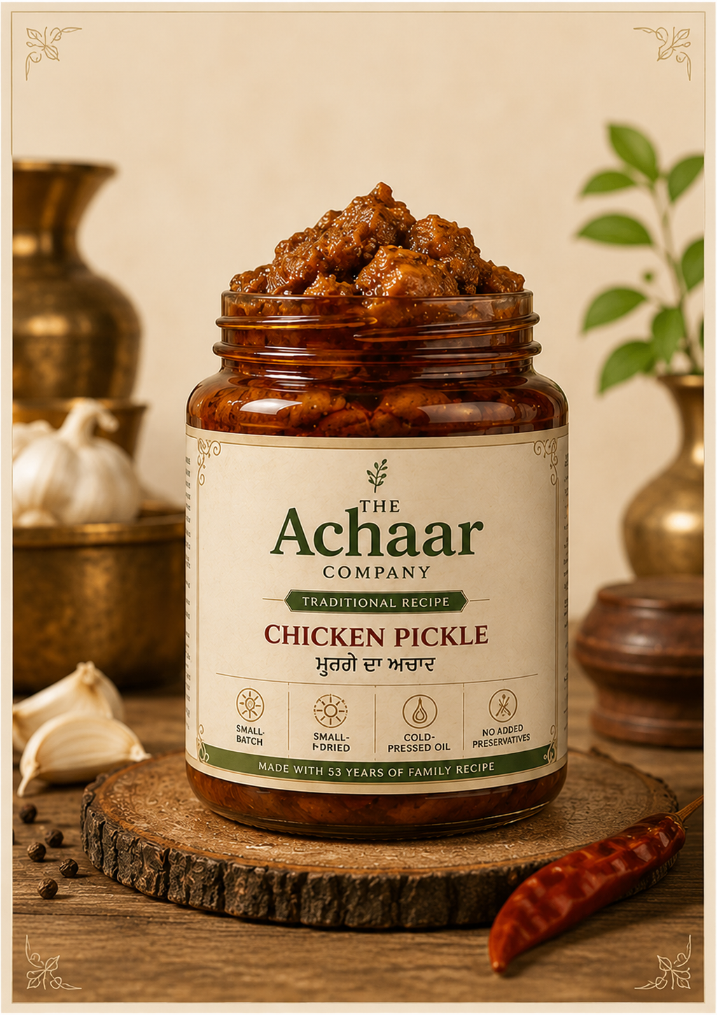 Punjabi Chicken Pickle (Jhatka Meat)